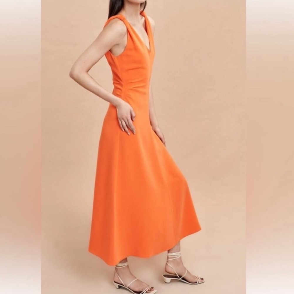 NWT La Ligne Chrissy Cinch Waist Knotted Sleeve Maxi Dress, Size 2